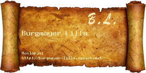 Burgmayer Lilla névjegykártya